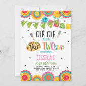 Fiesta 2e anniversaire Invitation Taco fête du Two (Devant)