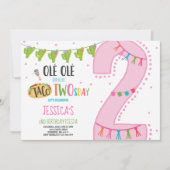 Fiesta 2e anniversaire Invitation Taco fête du Two (Devant)