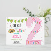Fiesta 2e anniversaire Invitation Taco fête du Two (Debout devant)