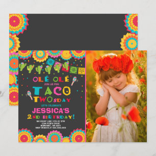 Fiesta 2e anniversaire Invitation Taco fête du Two