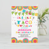 Fiesta 2e anniversaire Invitation Taco fête du Two (Debout devant)
