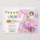Fiesta 2e anniversaire Invitation Taco fête du Two (Devant)
