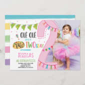 Fiesta 2e anniversaire Invitation Taco fête du Two (Devant / Derrière)