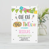Fiesta 2e anniversaire Invitation Taco fête du Two (Debout devant)