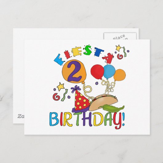 Fiesta 2e Verjaardag T shirten en geschenken Briefkaart (Voorkant / Achterkant)