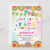Fiesta 2e verjaardag Uitnodiging Taco Twosday Part (Voorkant)