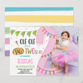 Fiesta 2e verjaardag Uitnodiging Taco Twosday Part (Voorkant / Achterkant)