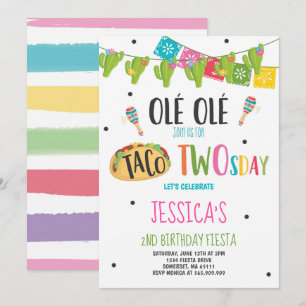Fiesta 2e verjaardag Uitnodiging Taco Twosday Part
