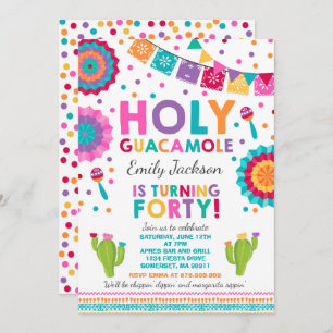 Fiesta 40th Birthday Uitnodiging Heilige Guacamole