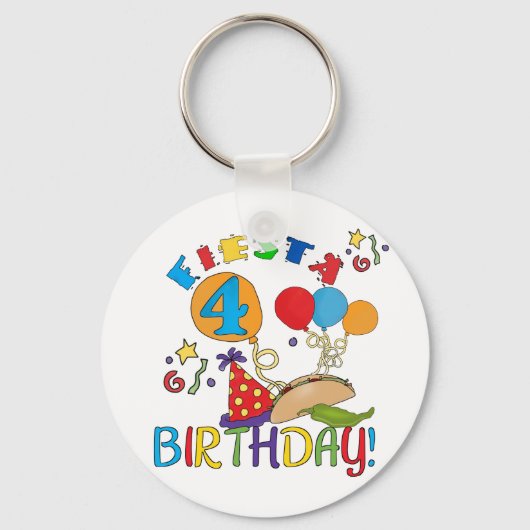 Fiesta 4e verjaardag T-shirts en geschenken Sleutelhanger (Voorkant)