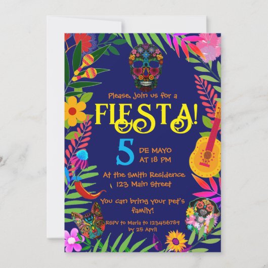 "Fiesta !" 5 invitation de Mayo (Devant)