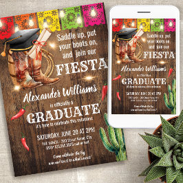 Fiesta Afstudeerfeest Cowboy en Cowgirl Afstudeerd Kaart