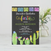 Fiesta afstudeerfeest, waterverf cactus fiesta kaart (Staand voorkant)