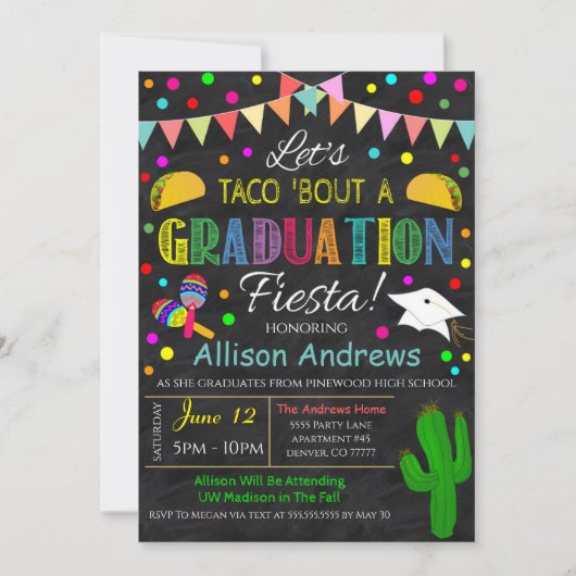 Fiesta Afstuderen Uitnodiging (Voorkant)