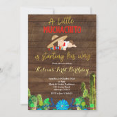 Fiesta Baby Muchacho First Birthday Invitation Kaart (Voorkant)