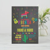 Fiesta Baby shower Couples Chalk Invitation mexica (Debout devant)