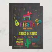 Fiesta Baby shower Couples Chalk Invitation mexica (Devant / Derrière)