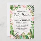 Fiesta Baby shower Invitation Cactus rose Floral (Devant)
