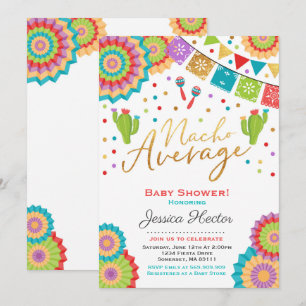 Fiesta Baby shower Invitation Nacho Gemiddelde Sho Kaart