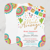 Fiesta Baby shower Invitation Nacho Gemiddelde Sho