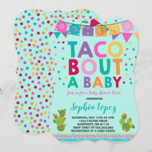 Fiesta Baby shower Invitation Taco Bout A Baby Kaart