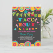 Fiesta Baby shower Invitation Taco Bout A Baby Kaart (Staand voorkant)