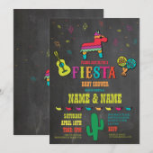 Fiesta Baby shower Koppels Krijt Mexicaans Uitnodi Kaart (Voorkant / Achterkant)