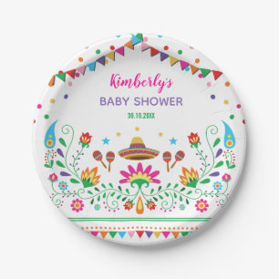 Fiesta Baby shower/Mexicaanse Floral Birthday Part Papieren Bordje