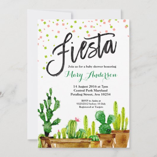 Fiesta Baby shower Uitnodiging (Voorkant)