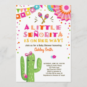 Fiesta Baby shower uitnodiging Floral Senorita Mei