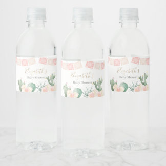 Fiesta Baby shower Waterfles Taco over een Baby Etiket