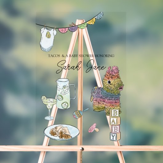Fiesta Baby shower Welkom Acryl Bord (Neutraal)