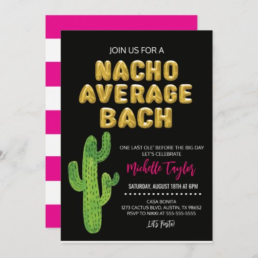 Fiesta Bachelorette Invitation Kaart (Voorkant / Achterkant)