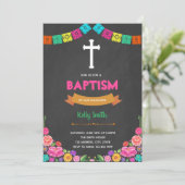 Fiesta baptisme party-uitnodiging kaart (Staand voorkant)