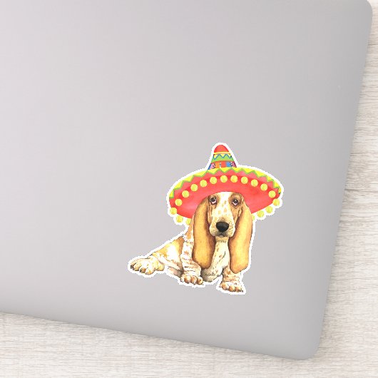 Fiesta Basset Hound Vinyl Sticker (Detail)