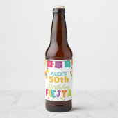 Fiesta Bierlabel Wit - Naam/Jaar aanpassen Bier Etiket (Voorkant)
