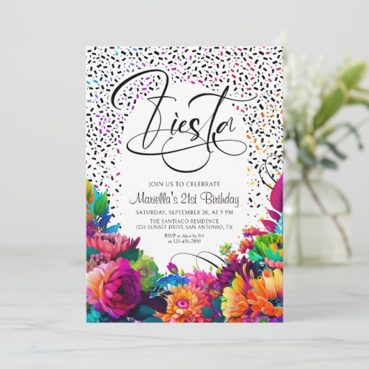 Fiesta Birthday Invitation (Debout devant)