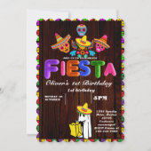 Fiesta Birthday Invitation Chalkboard Mexican Kaart (Voorkant)