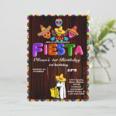 Fiesta Birthday Invitation Chalkboard Mexican Kaart (Staand voorkant)