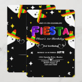 Fiesta Birthday Invitation Chalkboard Mexican Kaart (Voorkant / Achterkant)