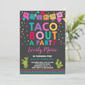 Fiesta Birthday Invitation Taco Bout A Party Kaart (Staand voorkant)