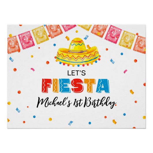  FIESTA Birthday Party banner backdrop  Perfect Poster (Voorkant)