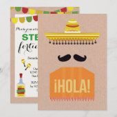 Fiesta Birthday Party Invitation Kaart (Voorkant / Achterkant)