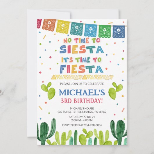 Fiesta Birthday Uitnodiging (Voorkant)