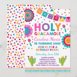 Fiesta Birthday Uitnodiging Heilige Guacamole Part