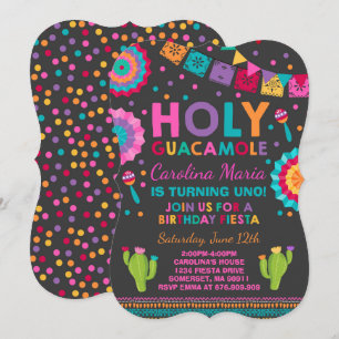 Fiesta Birthday Uitnodiging Heilige Guacamole Part