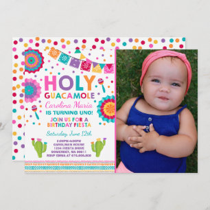 Fiesta Birthday Uitnodiging Heilige Guacamole Part