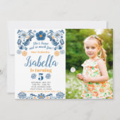 Fiesta Birthday Uitnodiging met foto (Voorkant)