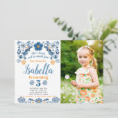 Fiesta Birthday Uitnodiging met foto (Staand voorkant)