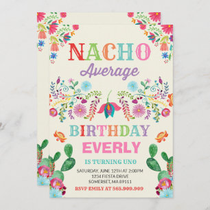 Fiesta Birthday Uitnodiging Nacho Gemiddelde Parti